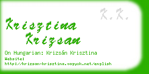 krisztina krizsan business card