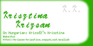krisztina krizsan business card